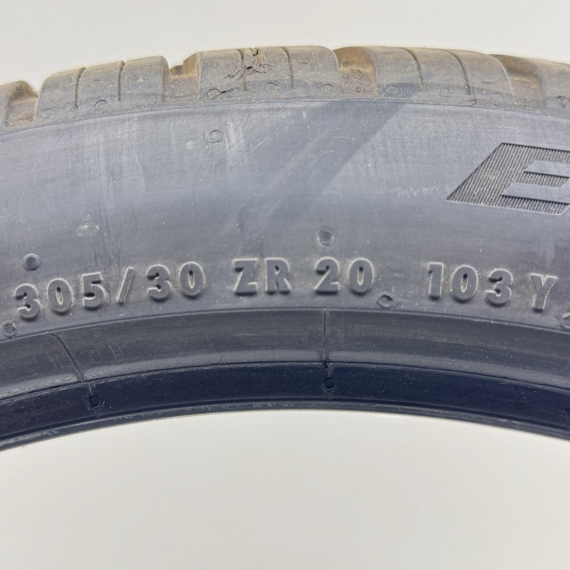 ONE USED TIRE 305/30R20 CONTINENTAL EXTREME CONTACT DWS 06 PLUS 103Y 8/32" TREAD