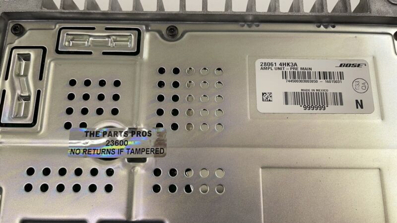 28061 4HK3A / 28061-4HK3A / 280614HK3A 16-18 INFINITI Q50 BOSE AMPLIFIER AMP AUDIO SOUND SYSTEM 28061 4HK3A OEM