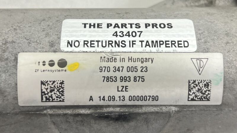 970 347 005 23 / 97034700523 12-16 PORSCHE PANAMERA HYBRID POWER STEERING GEAR BOX RACK AND PINION OEM