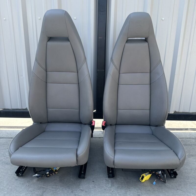 Does Not Apply 10-16 PORSCHE PANAMERA FRONT SEAT PAIR POWER MEMORY LEATHER PLATINUM GREY OEM