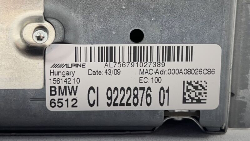 9 222 876 / 9222876 09-10 BMW M6 E63 E64 NAVIGATION RADIO CD MULTIMEDIA HEAD UNIT 9222876 OEM