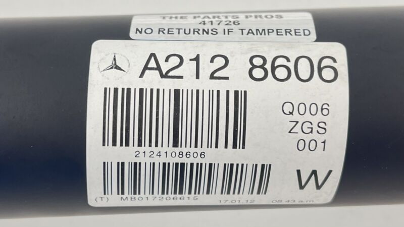 A212 8606 / A2128606 12-18 MERCEDES BENZ CLS550 RWD DRIVESHAFT DRIVE SHAFT PROPELLER LINE CARRIER OEM