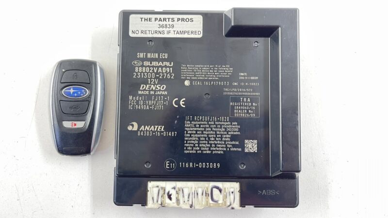 888021VA091 2019 SUBARU WRX STI ANTITHEFT KEYLESS ENTRY MODULE W/ KEY 888021VA091 OEM