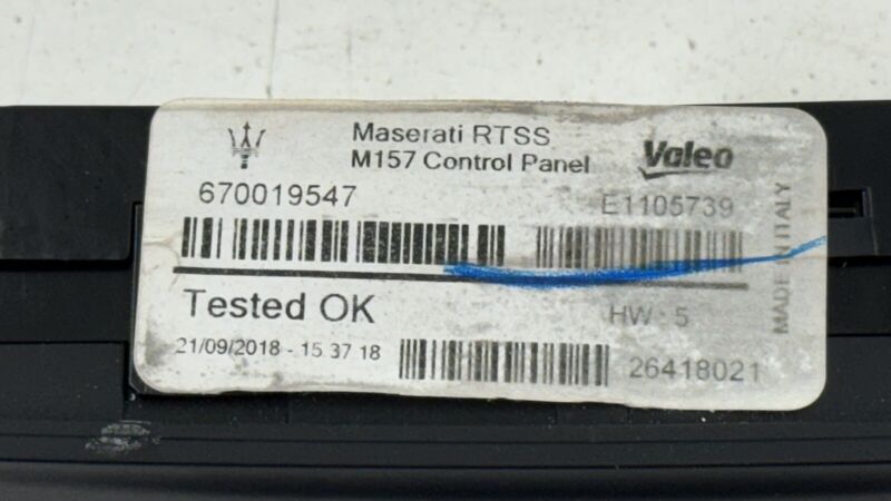 670019547 14-23 MASERATI GHIBLI REAR HEATED SEAT SUNSHADE ROLLER BLIND SWITCH MODULE OEM