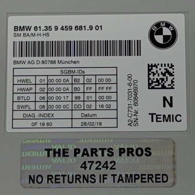 9 459 681 / 9459681 19-21 BMW M2 F87 Competition Driver Left Front Seat Control Module 9459681 OEM