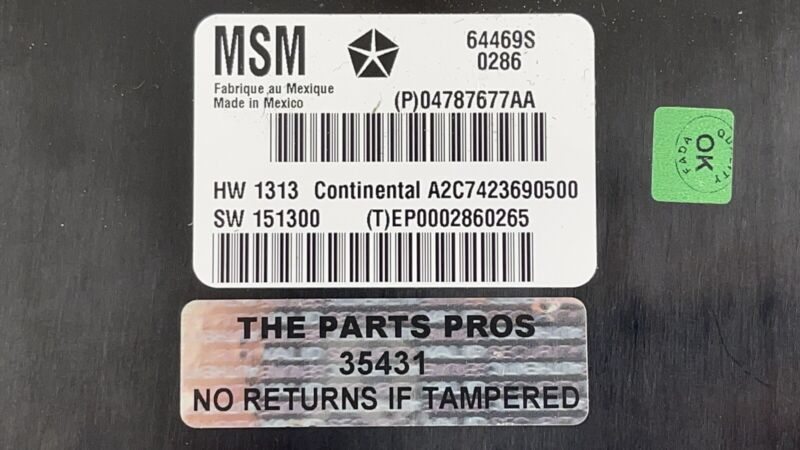04787677AA 17-20 MASERATI GHIBLI DRIVER LEFT FRONT SEAT CONTROL MODULE 04787677AA OEM