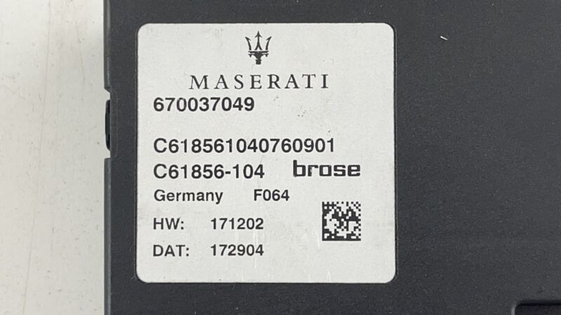 670037049 14-23 MASERATI QUATTROPORTE TRUNK HANDS FREE RELEASE MODULE 670037049 OEM