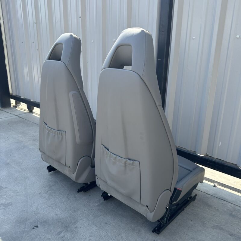 Does Not Apply 10-16 PORSCHE PANAMERA FRONT SEAT PAIR POWER MEMORY LEATHER PLATINUM GREY OEM
