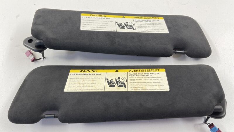 8052478 12-19 BMW M6 LEFT & RIGHT FRONT SUNVISOR SUN VISOR SHADE BLACK PAIR OEM