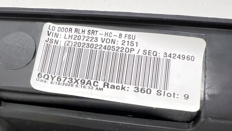 6QY673X9AA / 6QY673X9AC / 6QY673X9AB / 6QY673X9 19-23 DODGE CHARGER HELLCAT DRIVER LEFT REAR DOOR PANEL CARD COVER TRIM