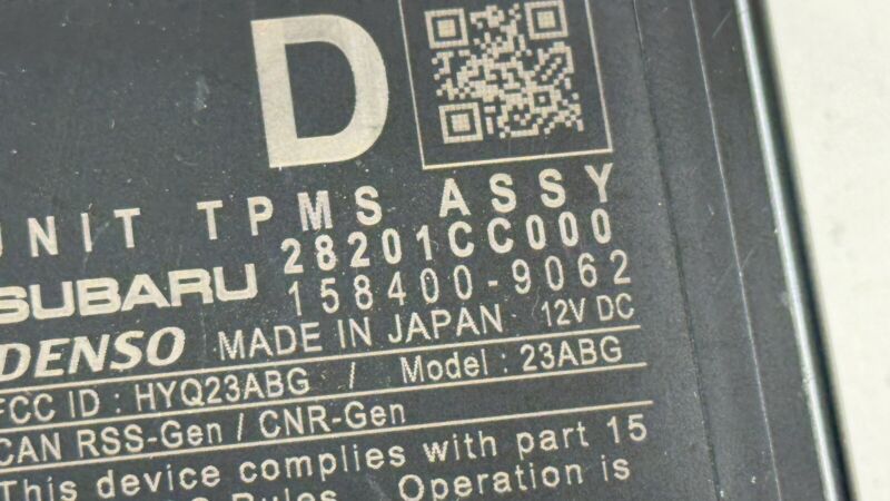 28201CC000 22-23 TOYOTA GR86 TPMS TIRE PRESSURE MONITOR SENSOR MODULE 28201CC000 OEM