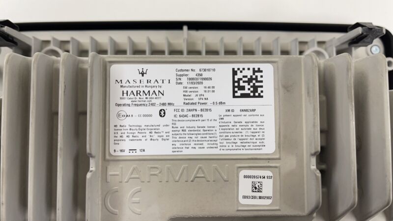 673010710 17-20 MASERATI GHIBLI TOUCH SCREEN DISPLAY RADIO COMMAND HEAD UNIT 673010710 OEM