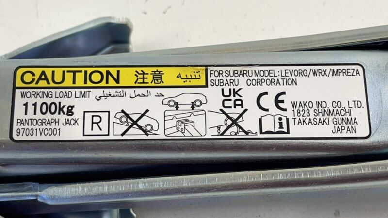 97031VC001 22-23 SUBARU WRX EMERGENCY SPARE TIRE WHEEL CAR JACK LIFT TOOL 97031VC001 OEM