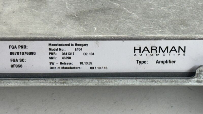 670107609 17-23 MASERATI GHIBLI HARMAN AMPLIFIER AMP AUDIO SOUND MODULE 670107609 OEM