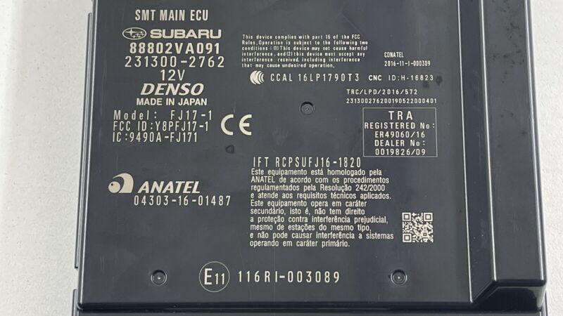 231300-2762 / 231300 2762 / 2313002762 2019 SUBARU WRX STI SMT KEYLESS KEY LESS ACCESS CONTROL MODULE 88802VA091 OEM