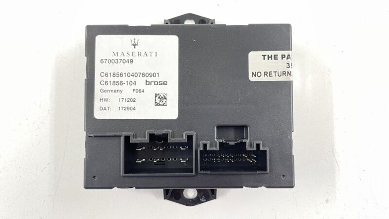 670037049 14-23 MASERATI QUATTROPORTE TRUNK HANDS FREE RELEASE MODULE 670037049 OEM