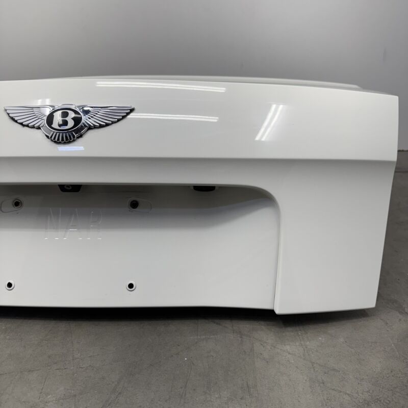 13-18 BENTLEY FLYING SPUR TRUNK LID REAR DECK COMPLETE WHITE OEM