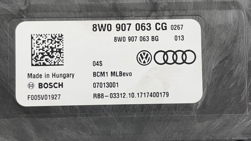 8W0 907 063 BG / 8W0907063BG 17-21 AUDI A4 S4 A5 S5 ONBOARD BODY CONTROL MODULE BCM 8W0 907 063 CG OEM