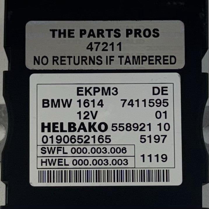7 411 595 / 7411595 BMW M2 M3 M4 M5 F13 F80 F82 F87 Helbako Fuel Pump Relay Module EKPM3 7411595 OEM