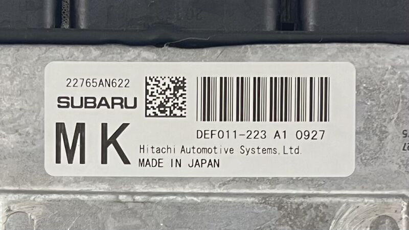 22765AN622 2020 SUBARU WRX 2.0L MANUAL TRANSMISSION ENGINE CONTROL MODULE 22765AN622 OEM