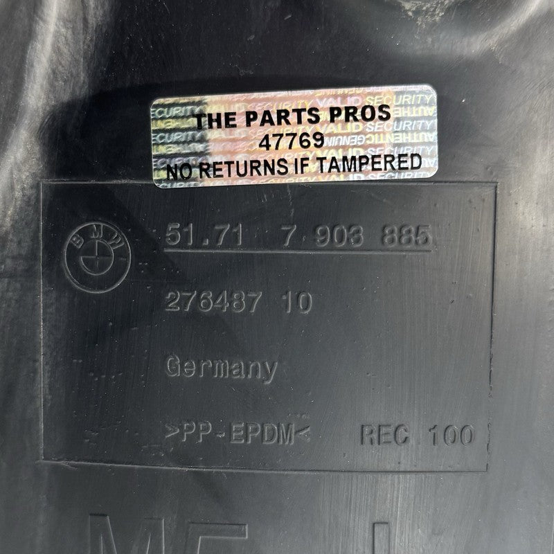 276487 10 / 27648710 12-16 BMW M5 F10 Left Front Fender Liner Wheel Arch Shield Splash Guard Set OEM