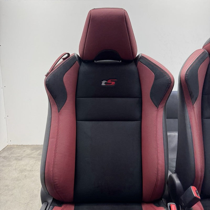 2018 SUBARU BRZ TS SEAT SET FRONT & REAR LEATHER SUEDE RED & BLACK OEM RARE!