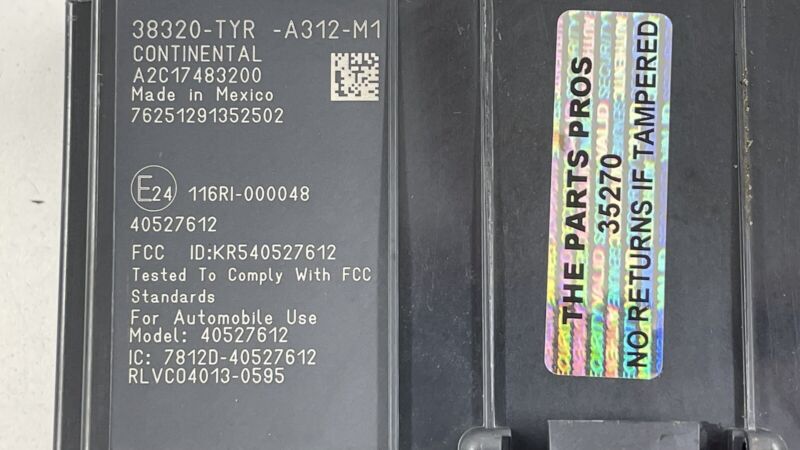 38320-TYR-A312 / 38320 TYR A312 / 38320TYRA312 19-20 ACURA MDX POWER SMART SECURITY ANTI THEFT MODULE 38320-TYR-A312 OEM