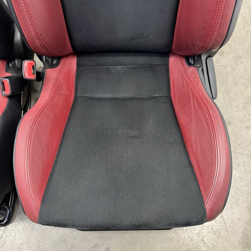 2018 SUBARU BRZ TS SEAT SET FRONT & REAR LEATHER SUEDE RED & BLACK OEM RARE!