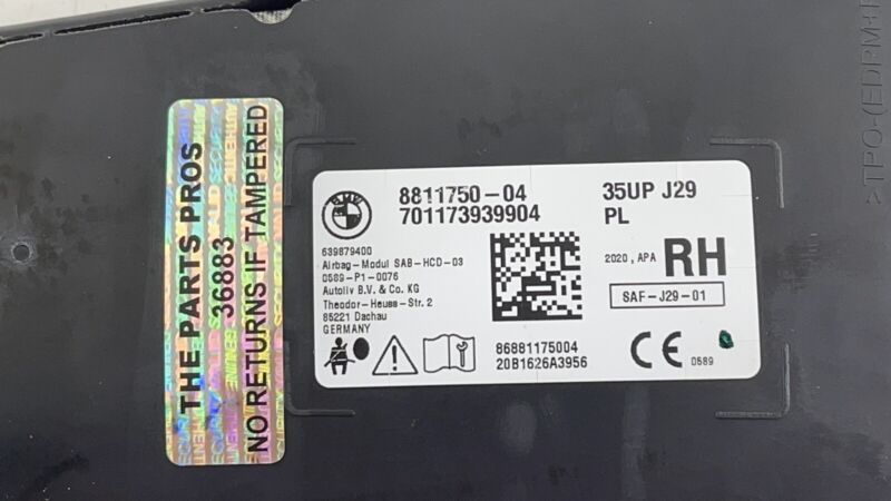 8811750 20-23 TOYOTA SUPRA PASSENGER RIGHT FRONT SEAT AIRBAG AIR BAG SRS 8811750 OEM