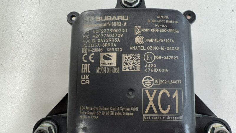 87611XC01A 24-25 SUBARU CROSSTREK RIGHT REAR BLIND SPOT RADAR MONITOR SENSOR W/ BRACKET OEM