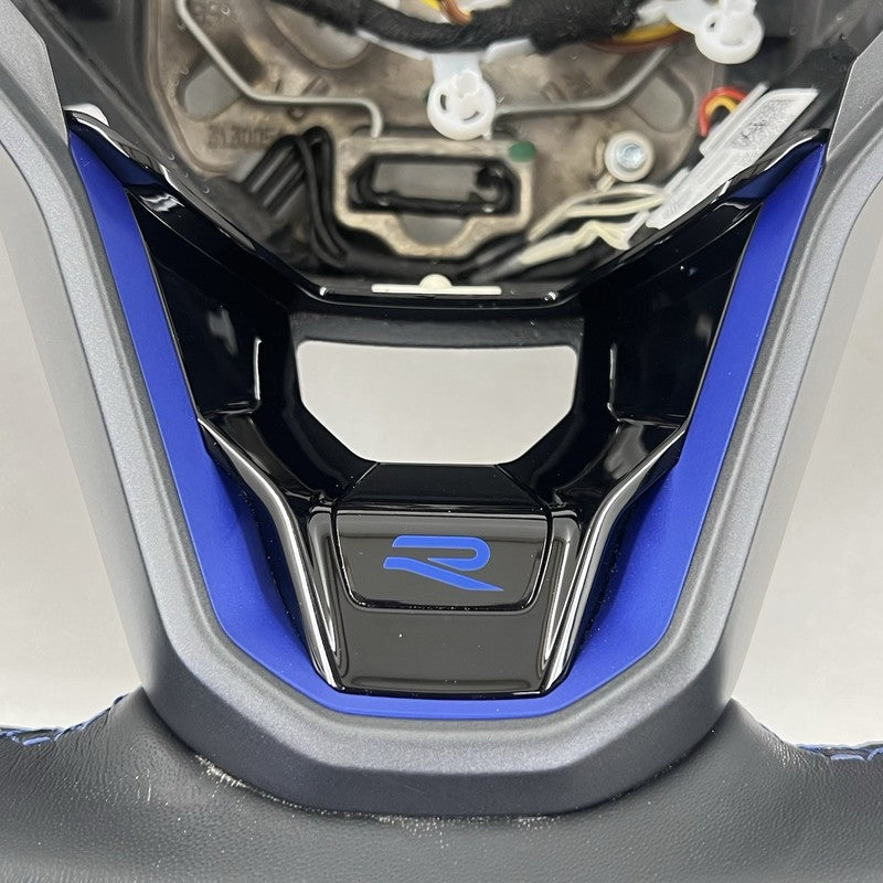 5H0-124-B / 5H0 124 B / 5H0124B 22-25 VOLKSWAGEN GOLF R DRIVER STEERING WHEEL LEATHER WITH BLUE STITCHING OEM