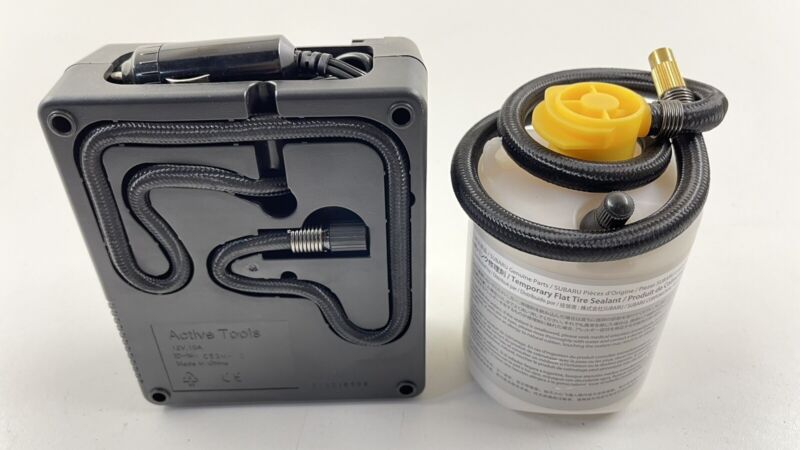22-23 SUBARU BRZ EMERGENCY AIR COMPRESSOR TIRE INFLATION PUMP SYSTEM OEM