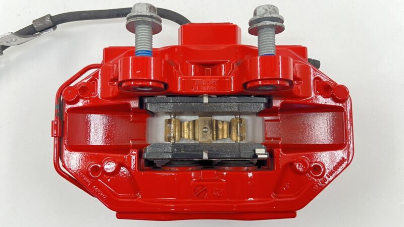 MR3V-2D243-BA / MR3V 2D243 BA / MR3V2D243BA 20-22 FORD MUSTANG GT500 DRIVER LEFT REAR CALIPER BRAKE BREMBO RED OEM