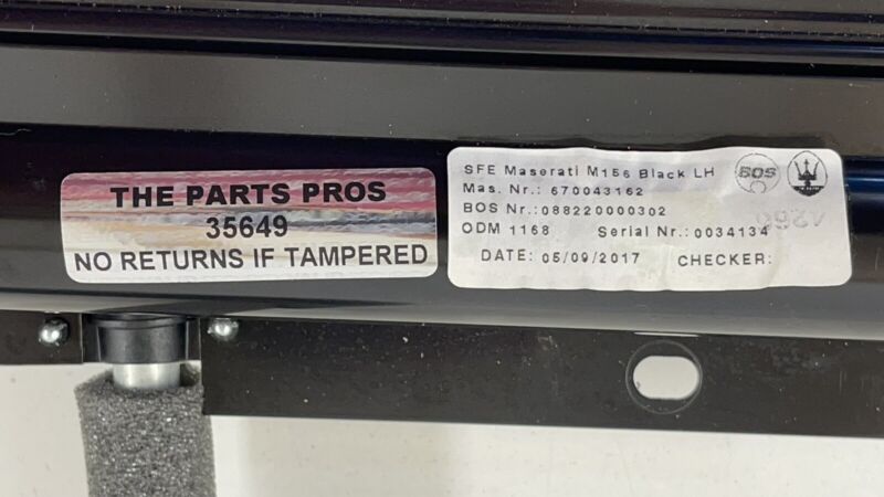 670043162 14-22 MASERATI QUATTROPORTE DRIVER LEFT REAR SUNSHADE ROLLER BLIND OEM