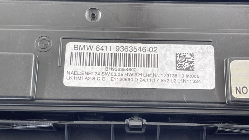 6411 9363546 / 6411 9363546 15-21 BMW M2 M3 M4 AC DUAL ZONE CLIMATE CONTROL CD CHANGER PLAYER CONTROL OEM