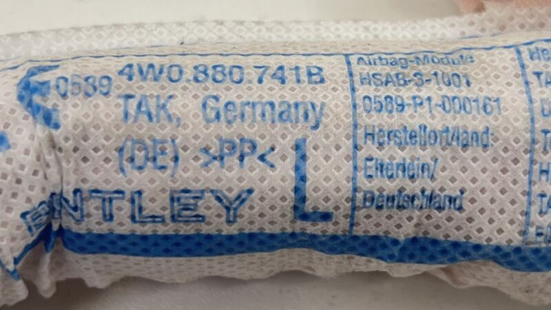 4W0.880.741 / 4W0 880 741 / 4W0880741 13-18 BENTLEY FLYING SPUR DRIVER LEFT CURTAIN ROOF AIRBAG AIR BAG SRS OEM