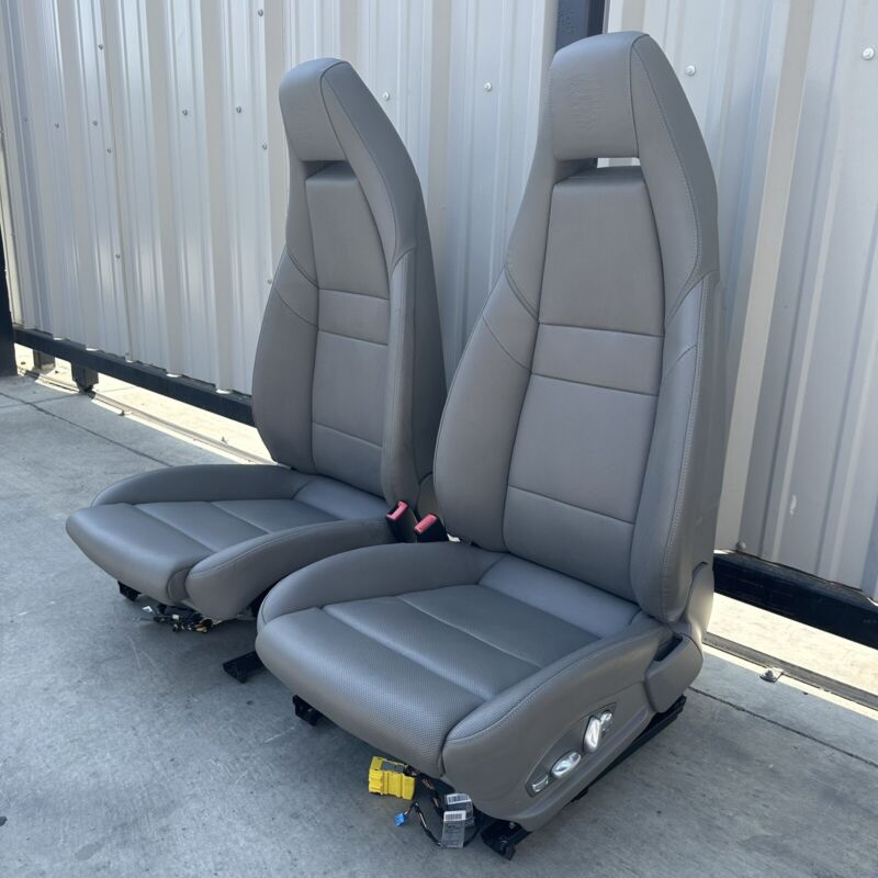 Does Not Apply 10-16 PORSCHE PANAMERA FRONT SEAT PAIR POWER MEMORY LEATHER PLATINUM GREY OEM