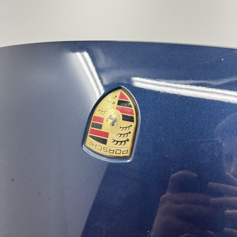 10-16 PORSCHE PANAMERA 970 HOOD PANEL COMPLETE W/ HINGES DARK BLUE METALLIC OEM