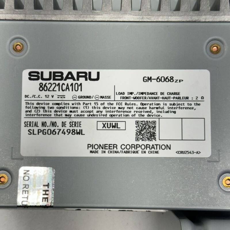 86221CA101 17-20 SUBARU BRZ PIONEER RADIO AUDIO SOUND AMPLIFIER AMP 86221CA101 OEM