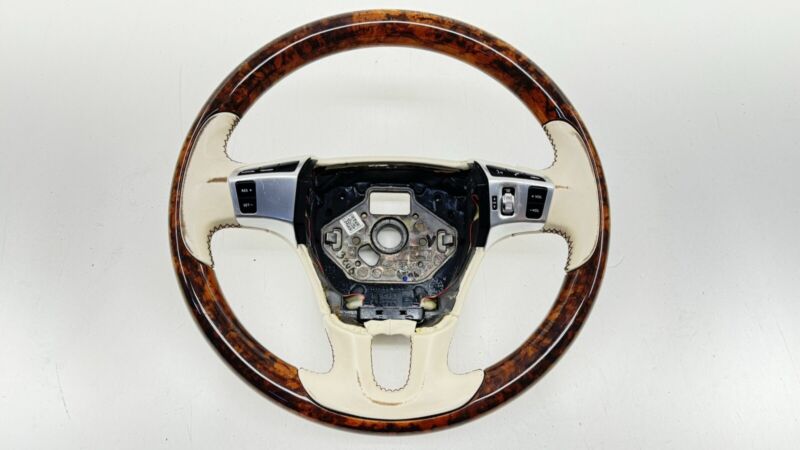 3WO 419 093AK / 3WO419093AK 13-18 BENTLEY FLYING SPUR DRIVER STEERING WHEEL WOOD LEATHER BEIGE OEM
