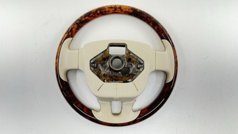 3WO 419 093AK / 3WO419093AK 13-18 BENTLEY FLYING SPUR DRIVER STEERING WHEEL WOOD LEATHER BEIGE OEM