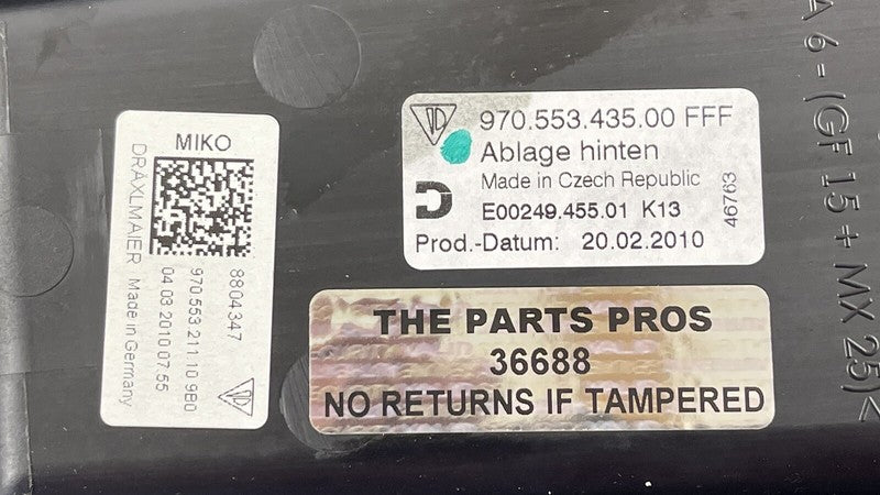 970.553.211.10 / 970 553 211 10 / 97055321110 10-16 PORSCHE PANAMERA REAR CONSOLE CUP HOLDER STORAGE COMPARTMENT TRIM OE