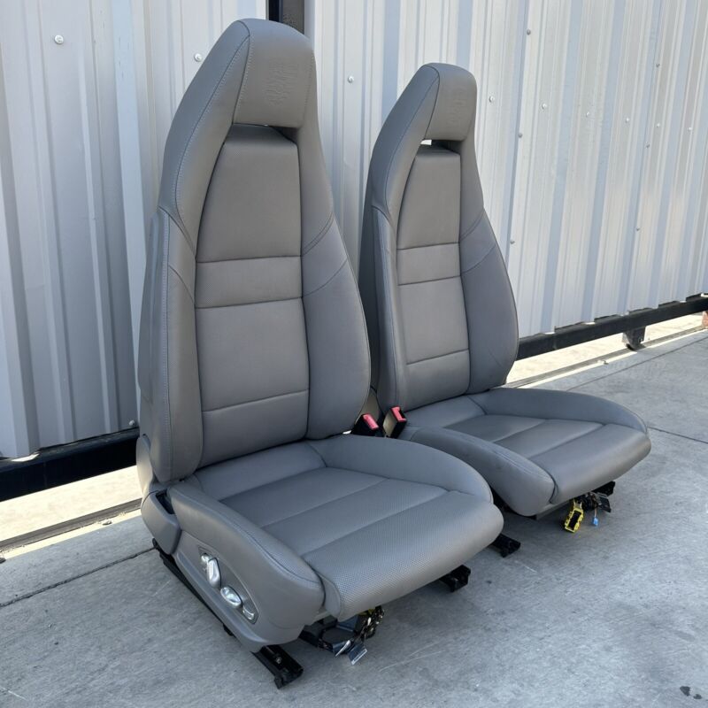 Does Not Apply 10-16 PORSCHE PANAMERA FRONT SEAT PAIR POWER MEMORY LEATHER PLATINUM GREY OEM