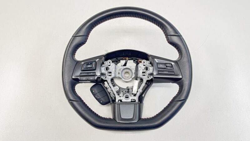 18-21 SUBARU WRX DRIVER STEERING WHEEL LEATHER BLACK OEM