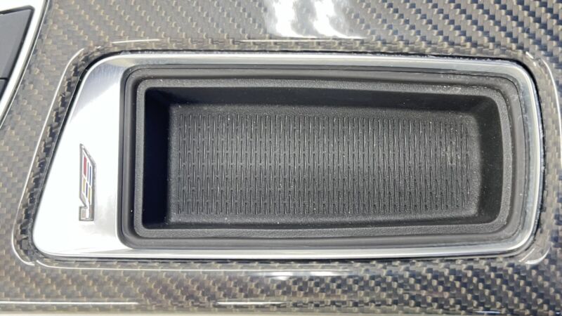87828564 22-24 CADILLAC CT5 V BLACKWING MANUAL SHIFT BOOT SURROUND PANEL CARBON FIBER OEM
