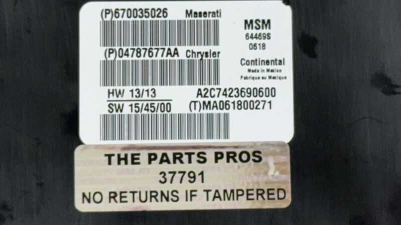 670035026 14-23 MASERATI GHIBLI DRIVER LEFT FRONT SEAT CONTROL MODULE 670035026 OEM