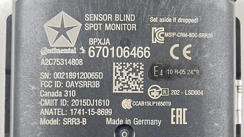 670106466 17-23 MASERATI GHIBLI REAR BLIND SPOT SENSOR RADAR MONITOR MODULE 670106466 OEM