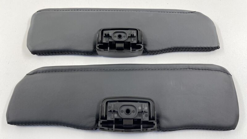 15-17 MCLAREN 650S SUNVISOR SUN VISOR SHADE PAIR LEATHER BLACK OEM