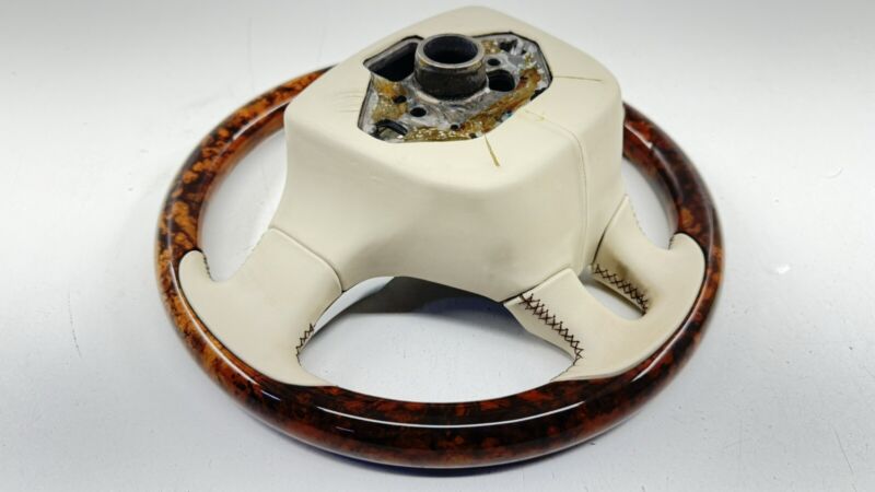 3WO 419 093AK / 3WO419093AK 13-18 BENTLEY FLYING SPUR DRIVER STEERING WHEEL WOOD LEATHER BEIGE OEM