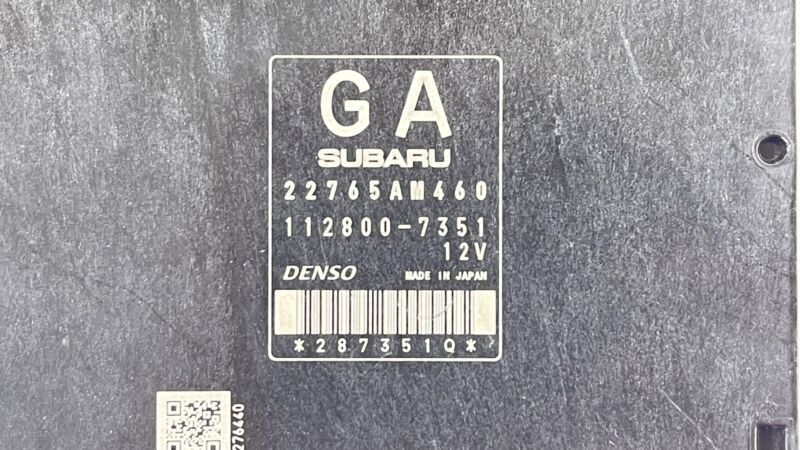 22765AM460 2019 SUBARU WRX STI 2.5L ENGINE CONTROL MODULE ECU ECM UNIT 22765AM460 OEM